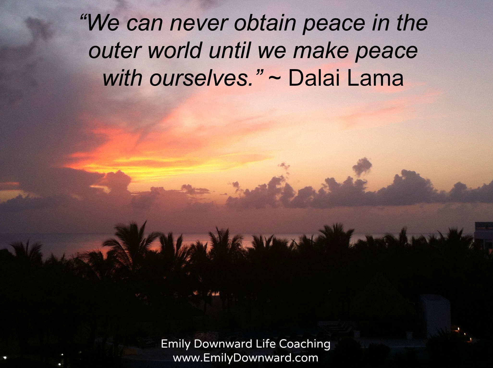 “We can never obtain peace in the outer world until we make peace with ourselves.” ~ Dalai Lama