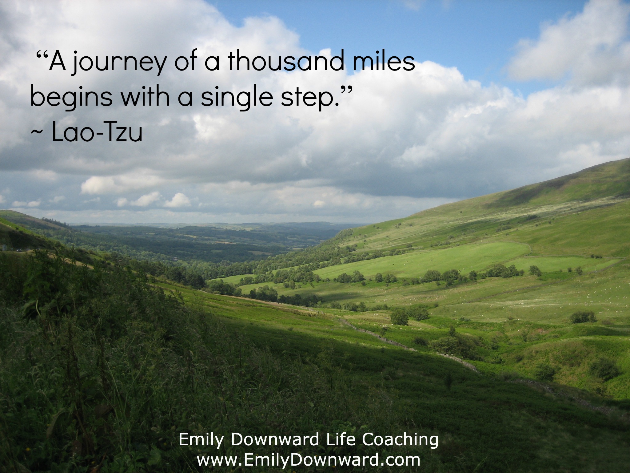  “A journey of a thousand miles begins with a single step.” ~ Lao-Tzu